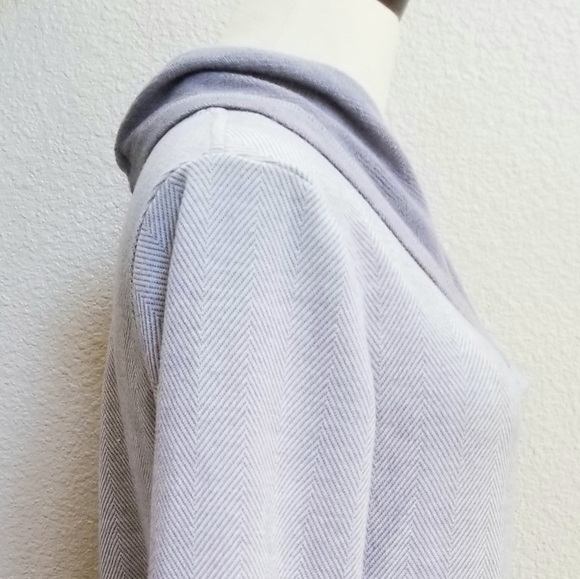 Mondetta Gray Top-Down Turtleneck Cardigan Jacket, size Large - Picture 3 of 11